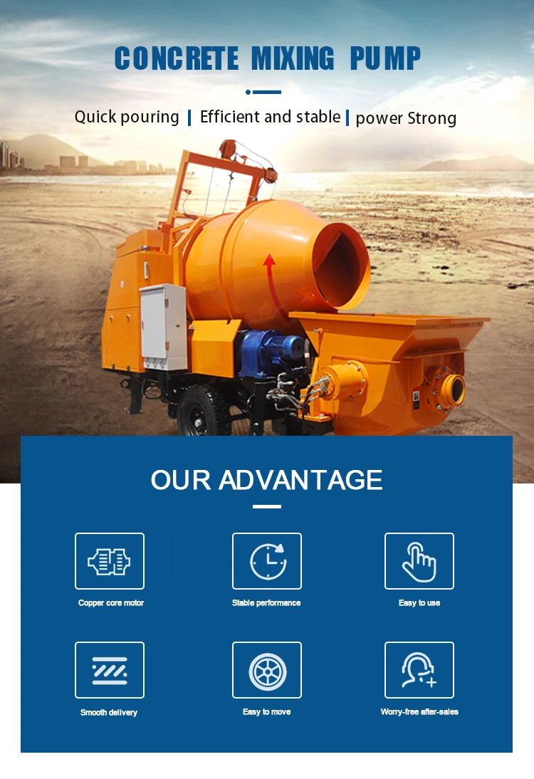 High-Strength Pumpcrete Machine Pumping Diesel Mortar Pump Concrete Pump Concrete Mixer